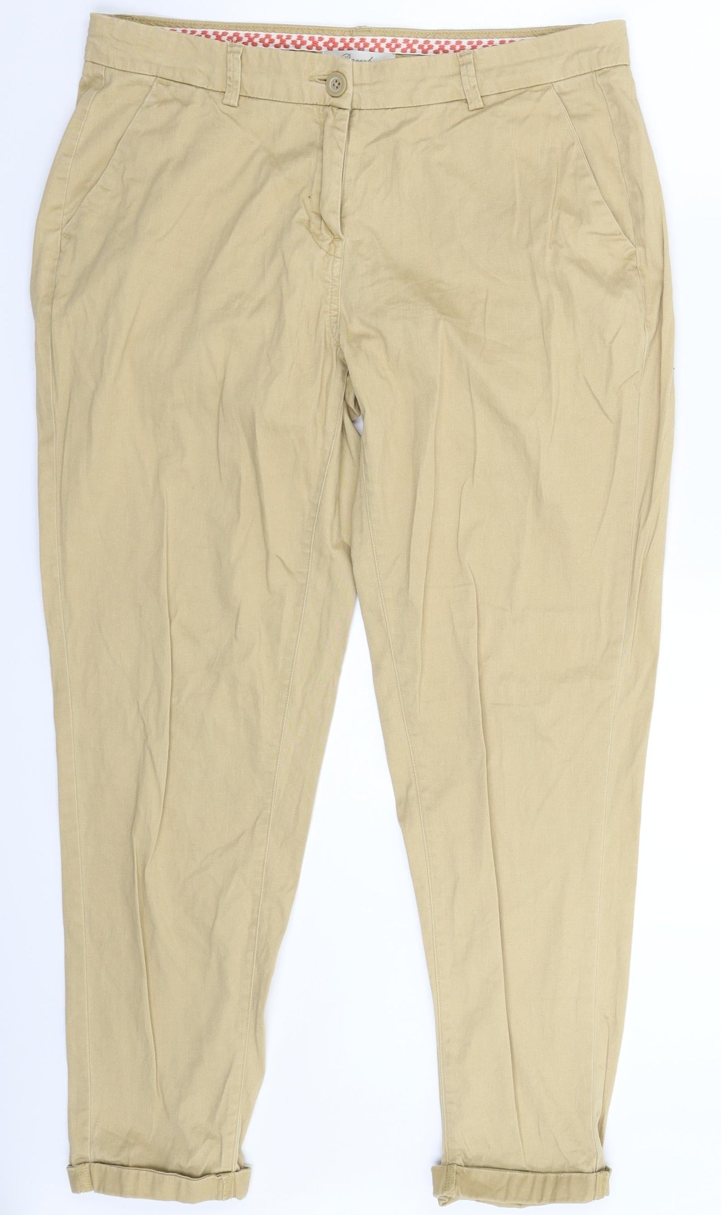 Peacocks Womens Beige   Chino Trousers Size 10 L27 in