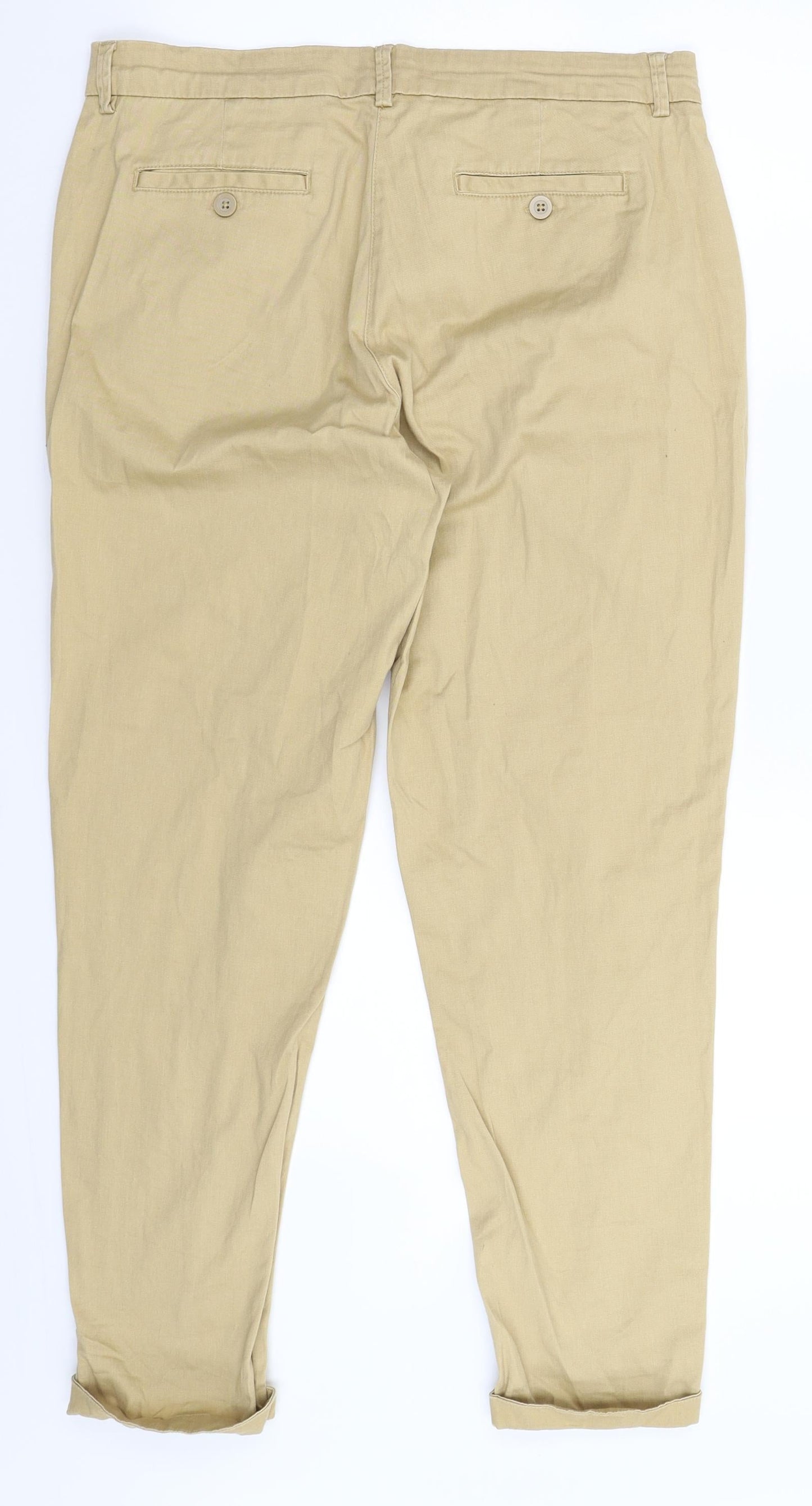 Peacocks Womens Beige   Chino Trousers Size 10 L27 in