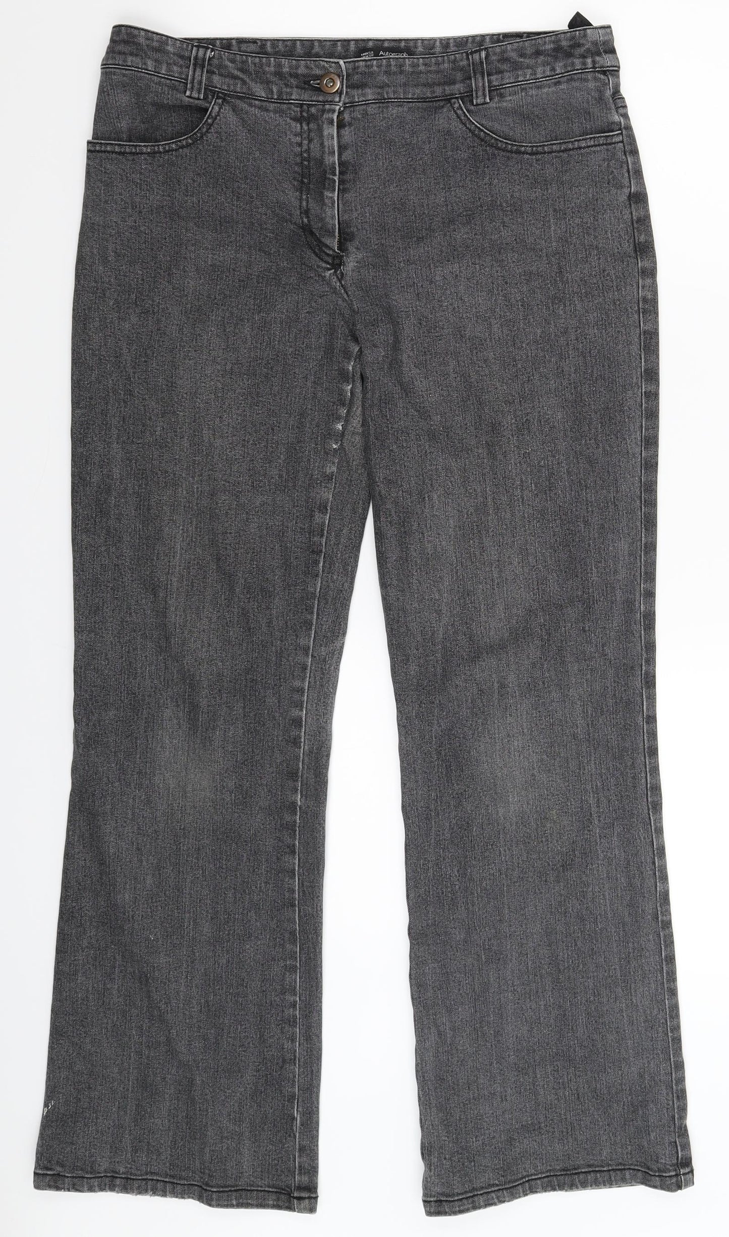 Marks and Spencer Womens Black  Denim Bootcut Jeans Size 31 in L29 in