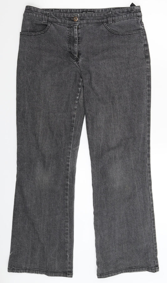 Marks and Spencer Womens Black  Denim Bootcut Jeans Size 31 in L29 in