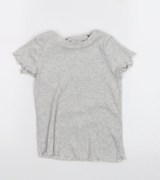 George Girls Grey   Basic T-Shirt Size 5-6 Years