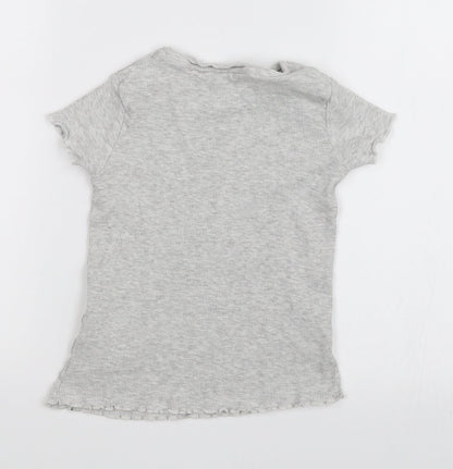 Preloved George Girls Grey   Basic T-Shirt Size 5-6 Years - Back