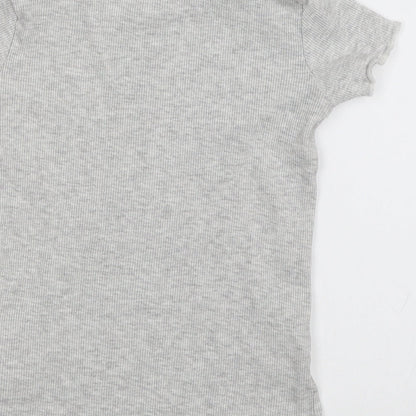 Preloved George Girls Grey   Basic T-Shirt Size 5-6 Years - Label