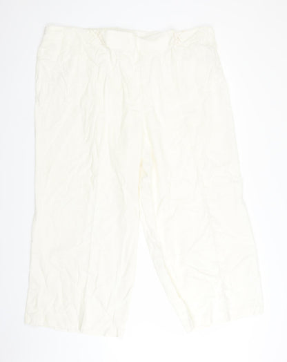 Preloved e. Womens White   Trousers  Size 28 L25 in - Front
