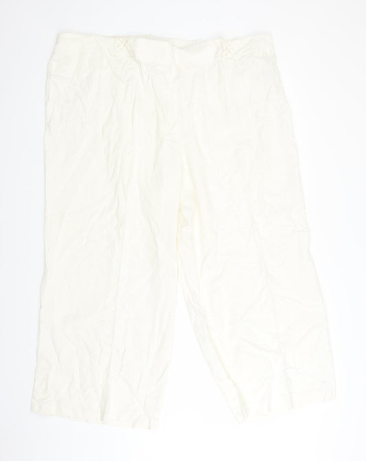 e. Womens White   Trousers  Size 28 L25 in
