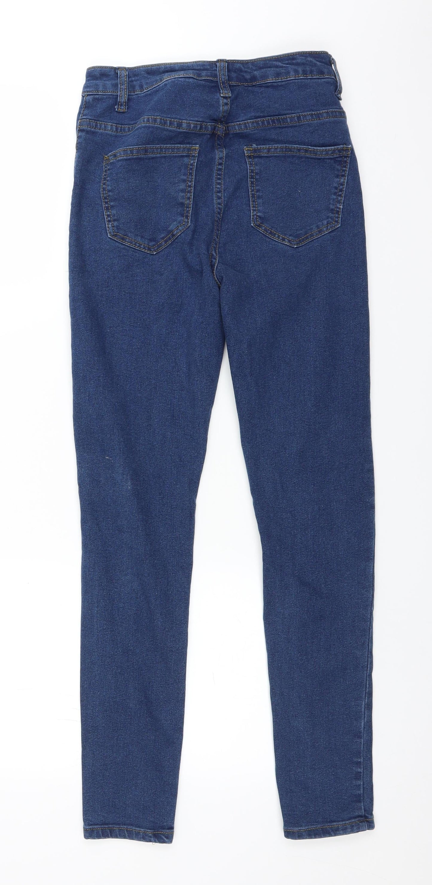PRETTYLITTLETHING Womens Blue  Denim Straight Jeans Size 6 L27 in