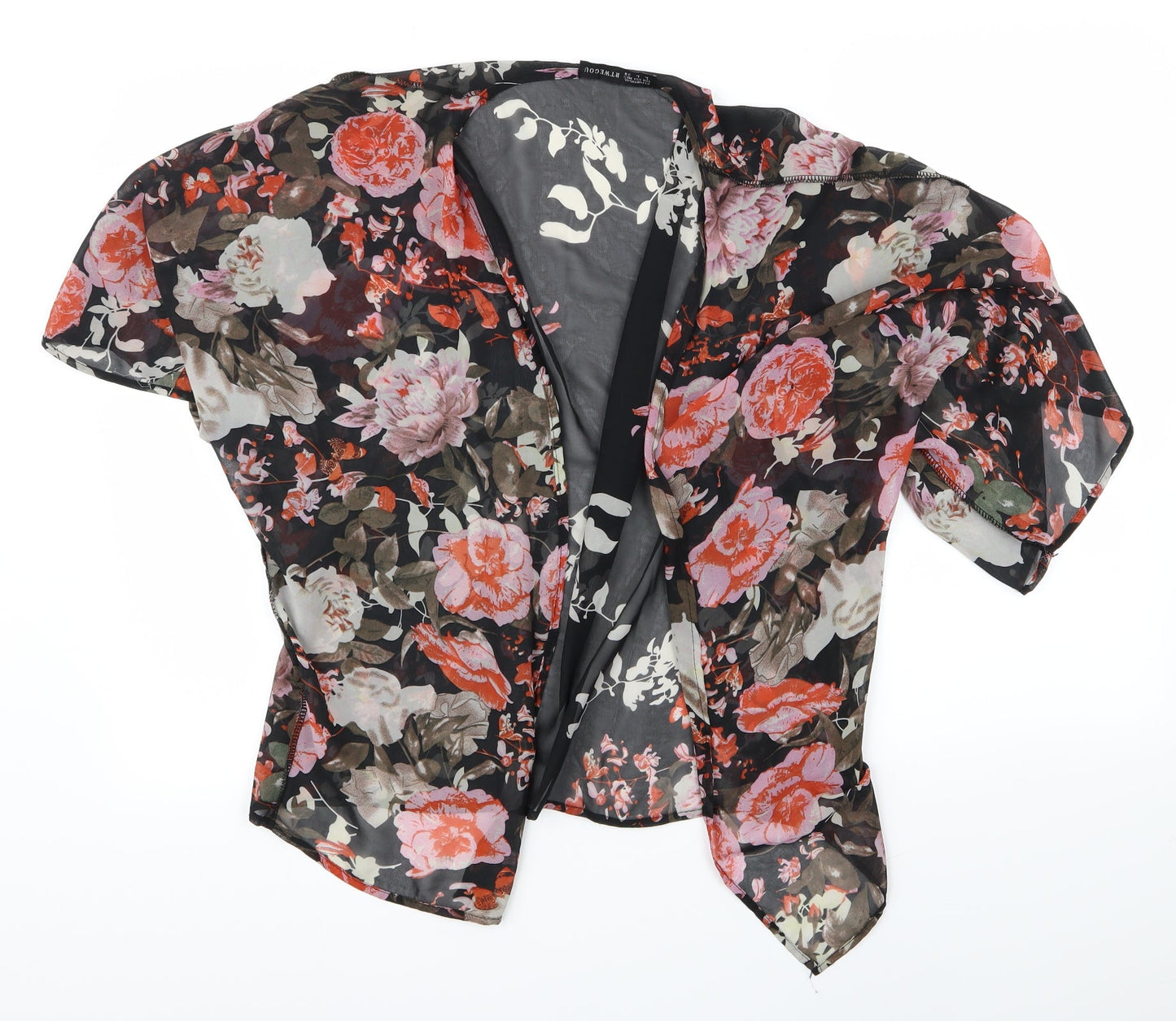 Preworn Womens Black Floral  Basic Blouse Size L