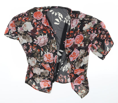 Preloved Preworn Womens Black Floral  Basic Blouse Size L - Front