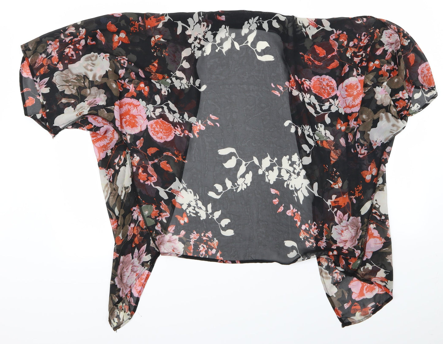 Preworn Womens Black Floral  Basic Blouse Size L