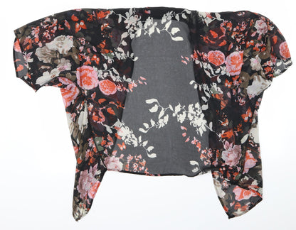 Preloved Preworn Womens Black Floral  Basic Blouse Size L - Back