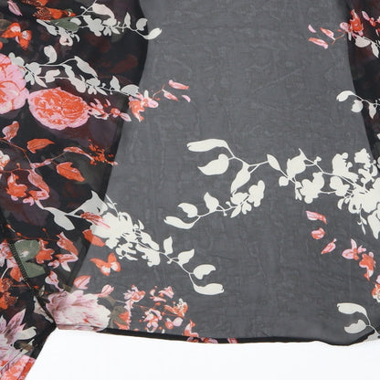 Preloved Preworn Womens Black Floral  Basic Blouse Size L - Label