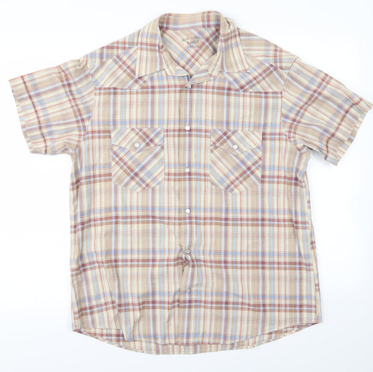 Blue Harbour Mens Beige Striped   Button-Up Size L