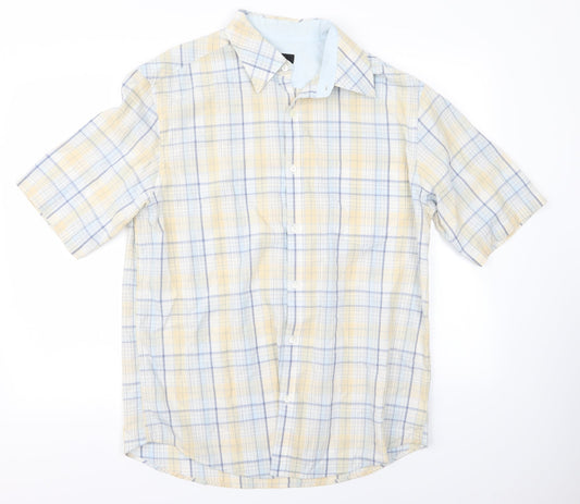 NEXT Mens Blue Check   Button-Up Size L