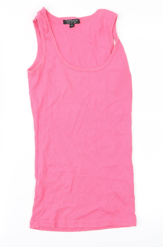 Topshop Womens Pink   Basic T-Shirt Size 8