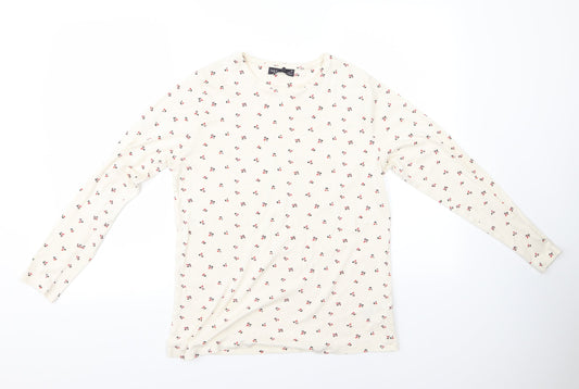 m&s Mens White Fair Isle   Button-Up Size 16