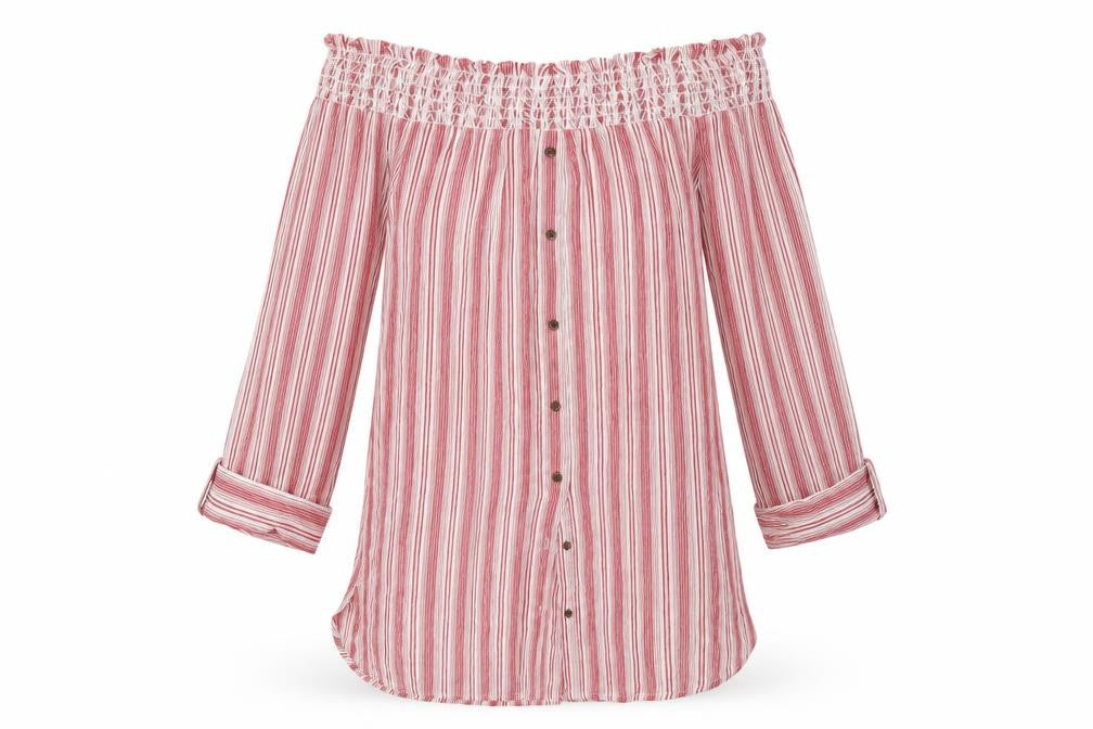NEXT Womens Red Striped  Basic Blouse Size 8