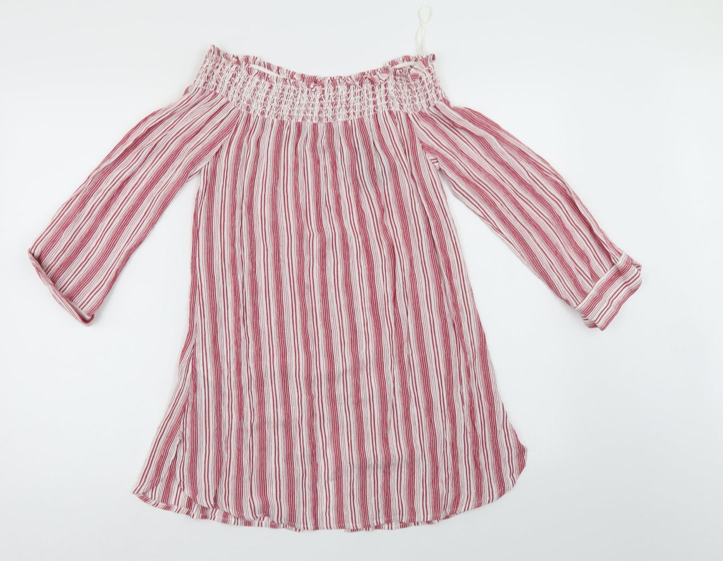 NEXT Womens Red Striped  Basic Blouse Size 8