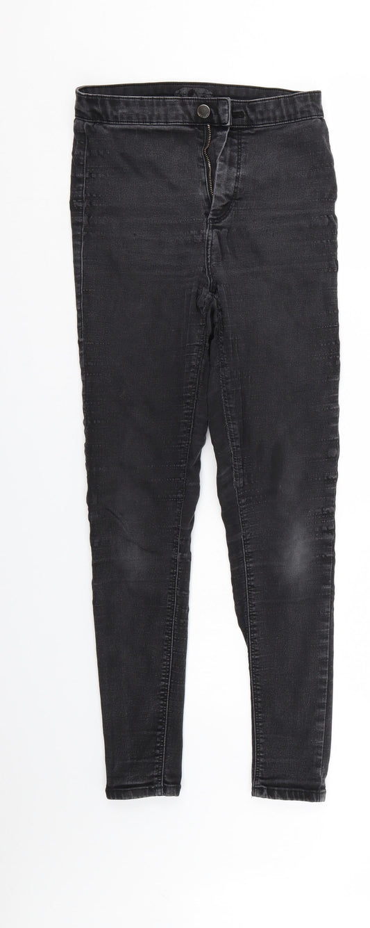 Top Shop Mens Black  Denim Tapered Jeans Size 28 L32 in