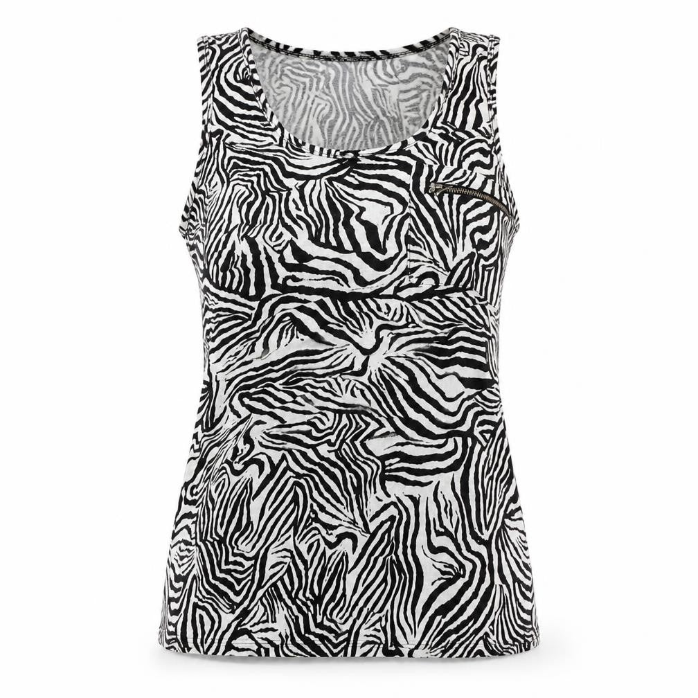 Zara Womens White Animal Print  Basic Tank Size M