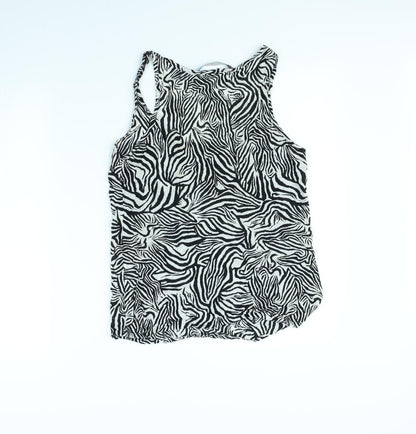 Zara Womens White Animal Print  Basic Tank Size M