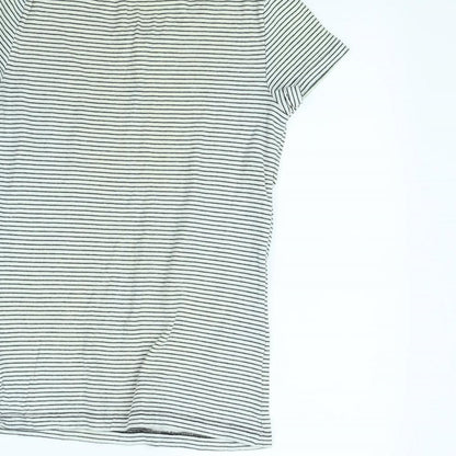 Mango Womens White Striped  Basic T-Shirt Size M