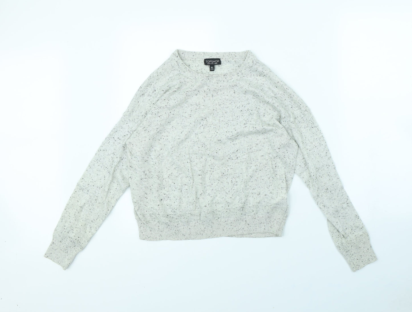 Topshop Womens Grey Polka Dot  Pullover Jumper Size 10