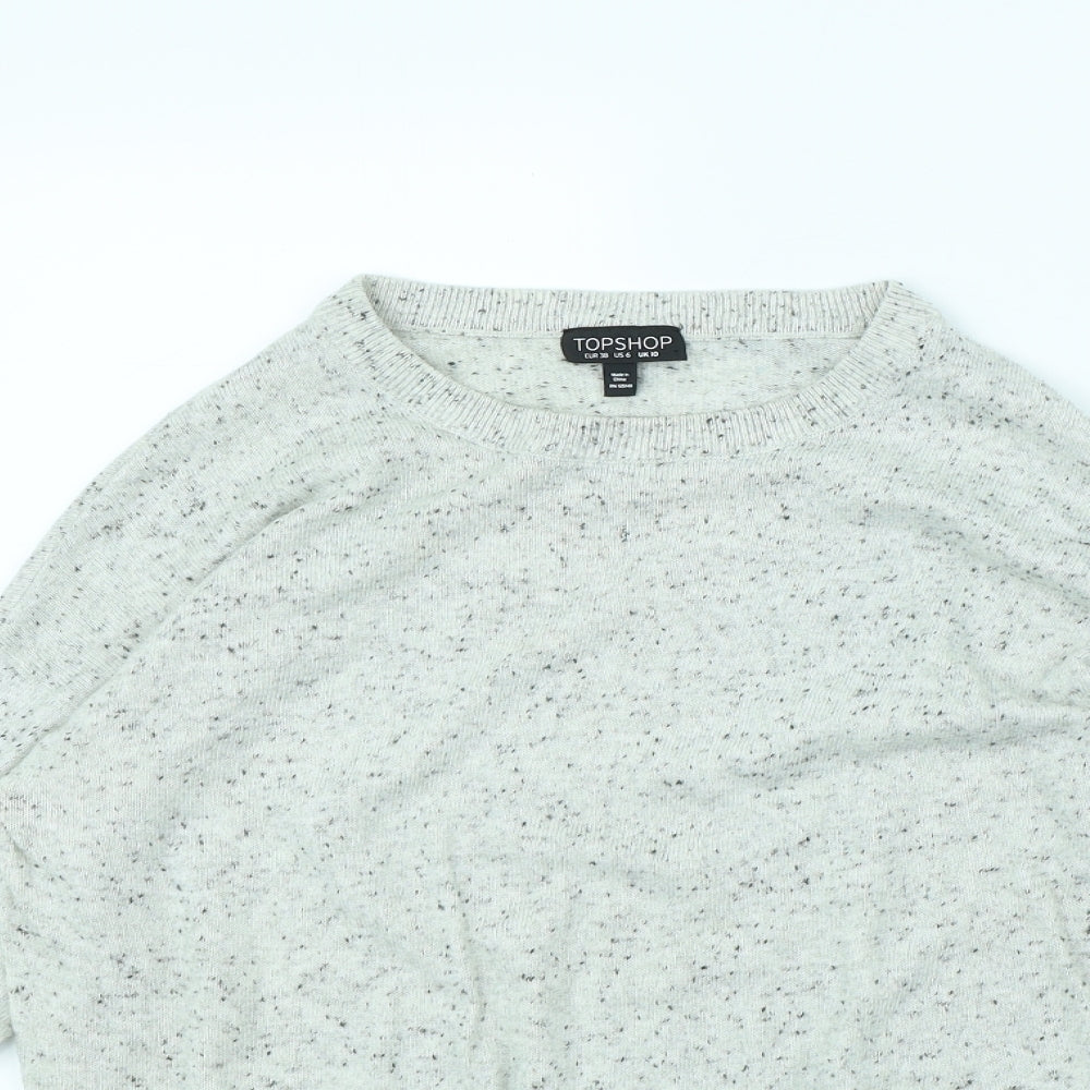 Topshop Womens Grey Polka Dot  Pullover Jumper Size 10