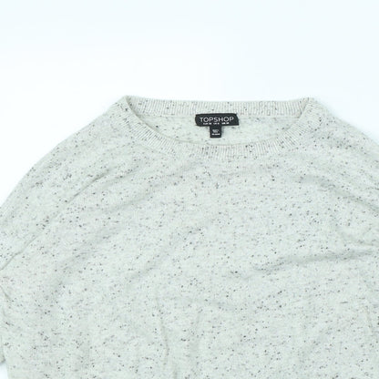 Topshop Womens Grey Polka Dot  Pullover Jumper Size 10