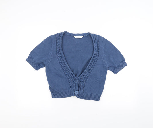 BHS Womens Blue  Knit Jacket Coat Size 12
