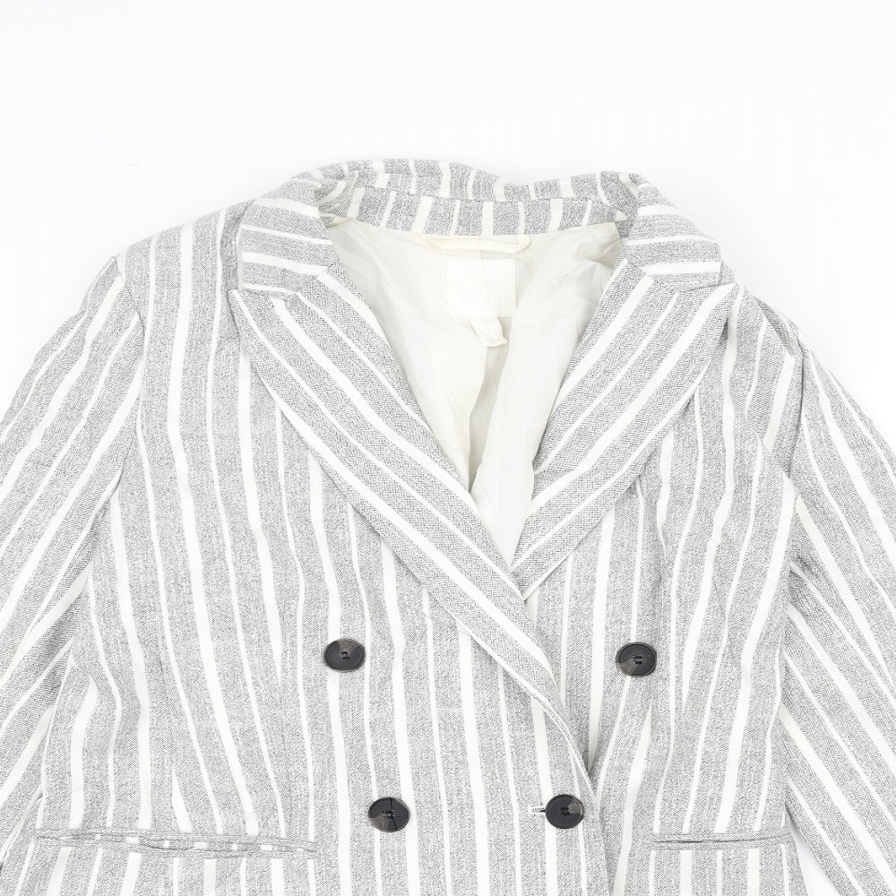 H&M Womens Grey Striped  Jacket  Size 8