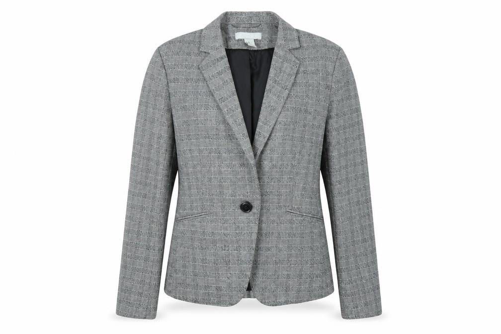 H&M Womens Grey Check  Jacket Blazer Size 10