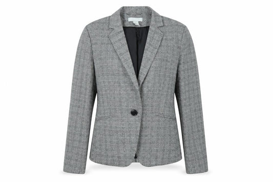 H&M Womens Grey Check  Jacket Blazer Size 10