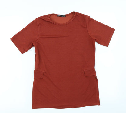 Boohoo Womens Orange   Basic T-Shirt Size 10