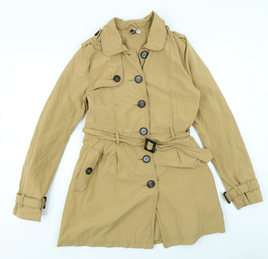 Divided Womens Brown   Overcoat Coat Size 12