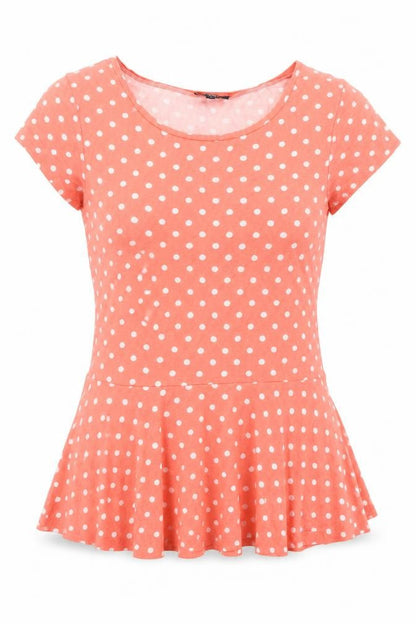 Papaya Womens Pink Polka Dot  Basic T-Shirt Size 8