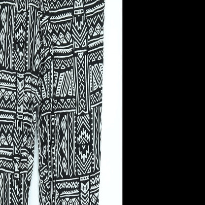 Preloved Divided Womens Black Geometric  Jogger Trousers Size 12 L28 in - Detail