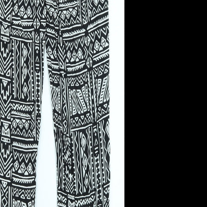 Preloved Divided Womens Black Geometric  Jogger Trousers Size 12 L28 in - Label