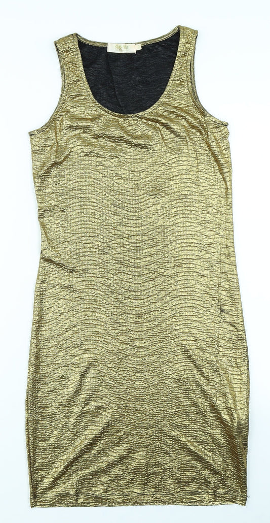 S&W Womens Gold   Bodycon  Size S