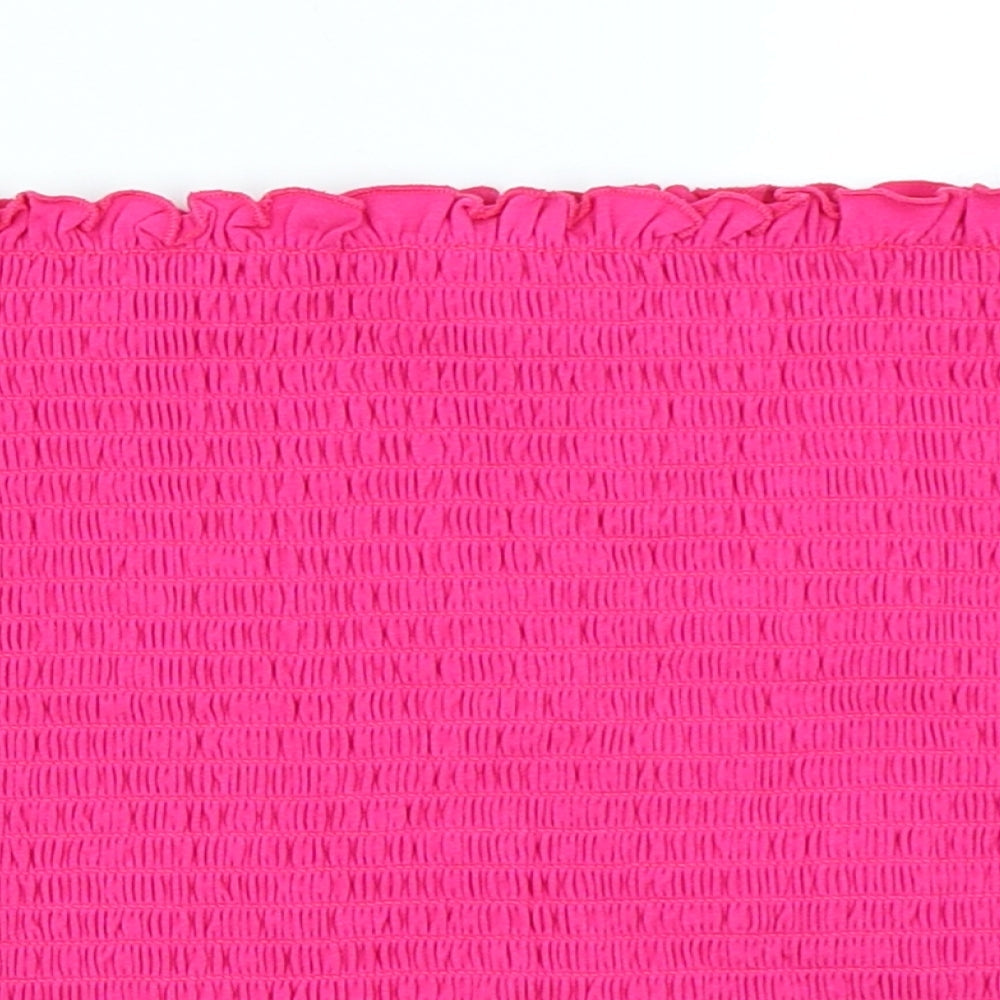 H&M Womens Pink   Cropped T-Shirt Size L  - bandeau
