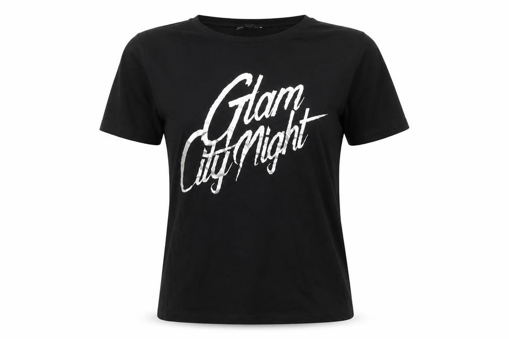 Zara Womens Black   Basic T-Shirt Size M  - Glam City Night