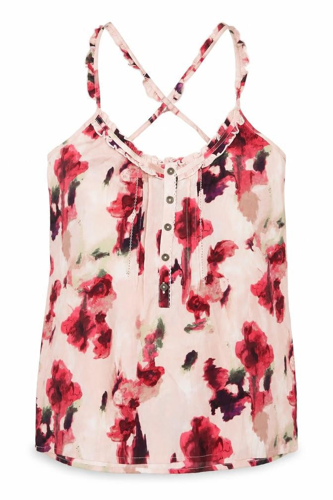 La Redoute Womens Pink Floral  Basic Tank Size 10