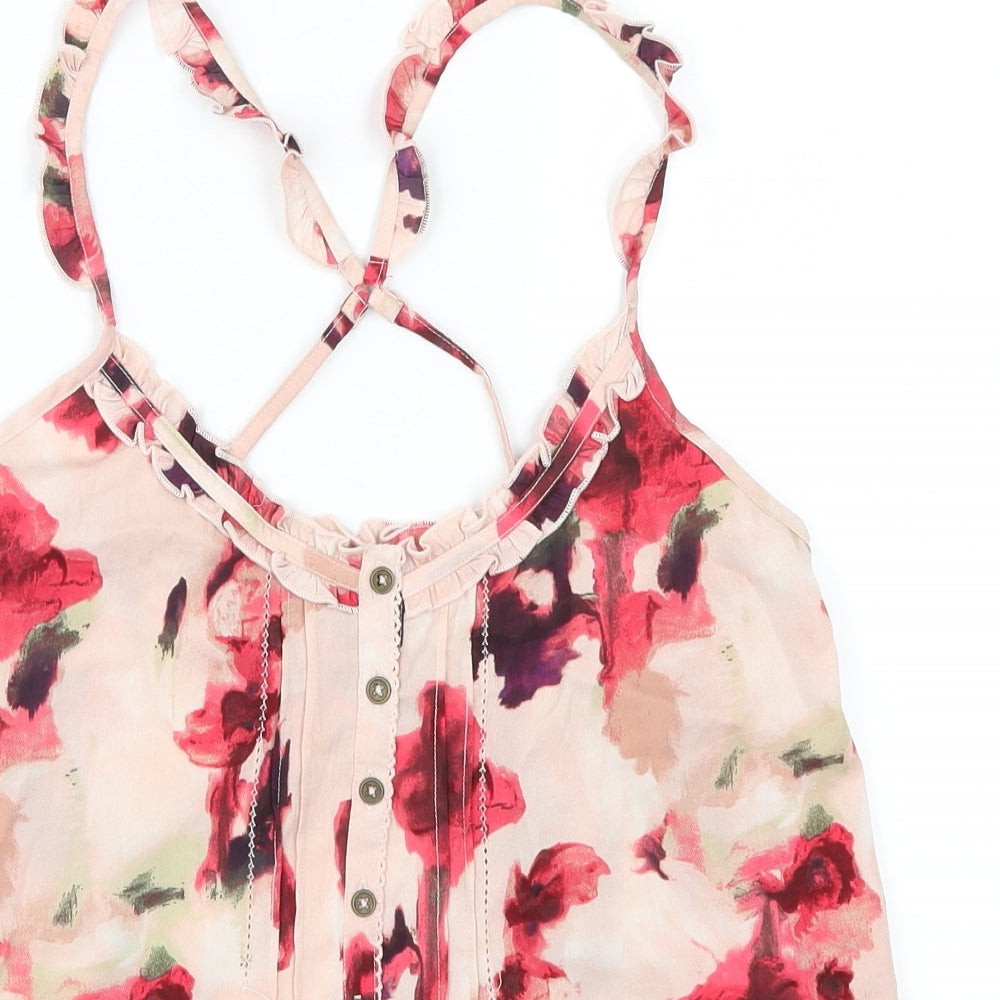 La Redoute Womens Pink Floral  Basic Tank Size 10