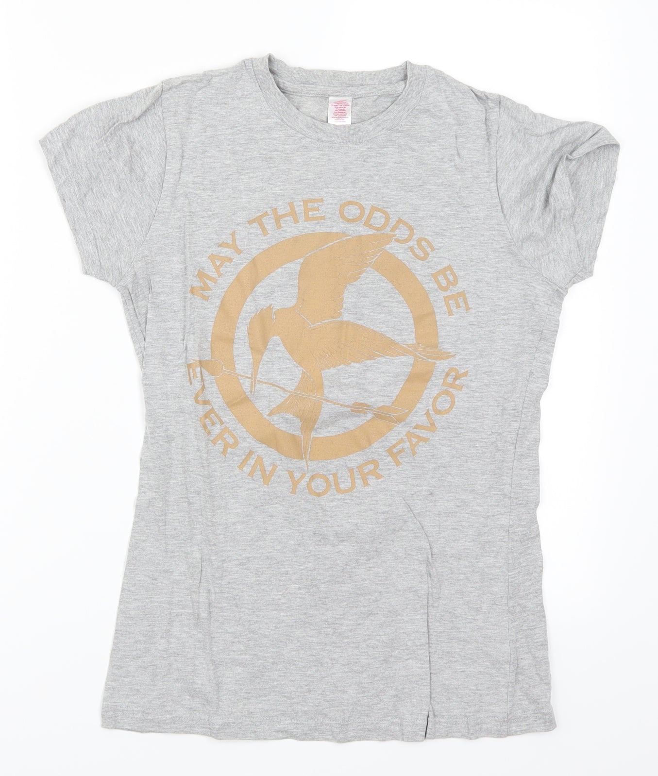 Anvil Womens Grey   Basic T-Shirt Size M  - May The Odds Be Ever In Your Favour Hunger Games