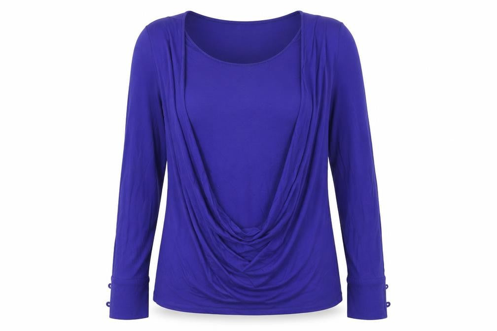 Pure Womens Blue   Basic T-Shirt Size 14  - Cowl