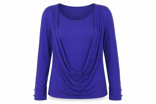 Pure Womens Blue   Basic T-Shirt Size 14  - Cowl