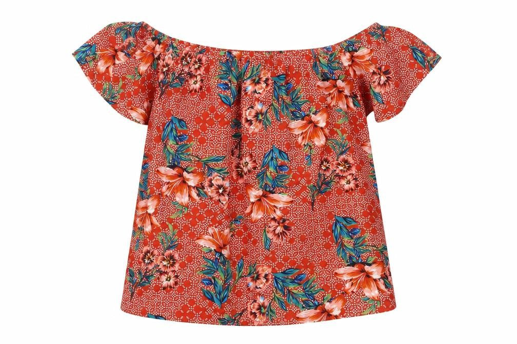 Primark Womens Red Floral  Basic Blouse Size 6