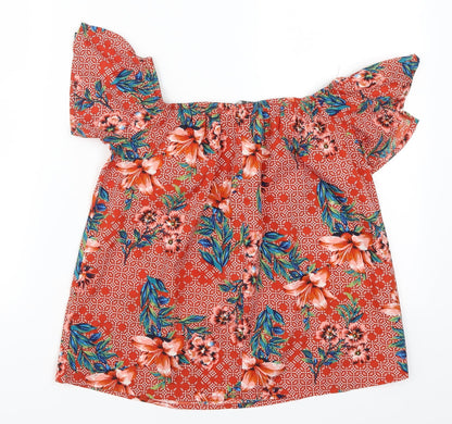 Primark Womens Red Floral  Basic Blouse Size 6