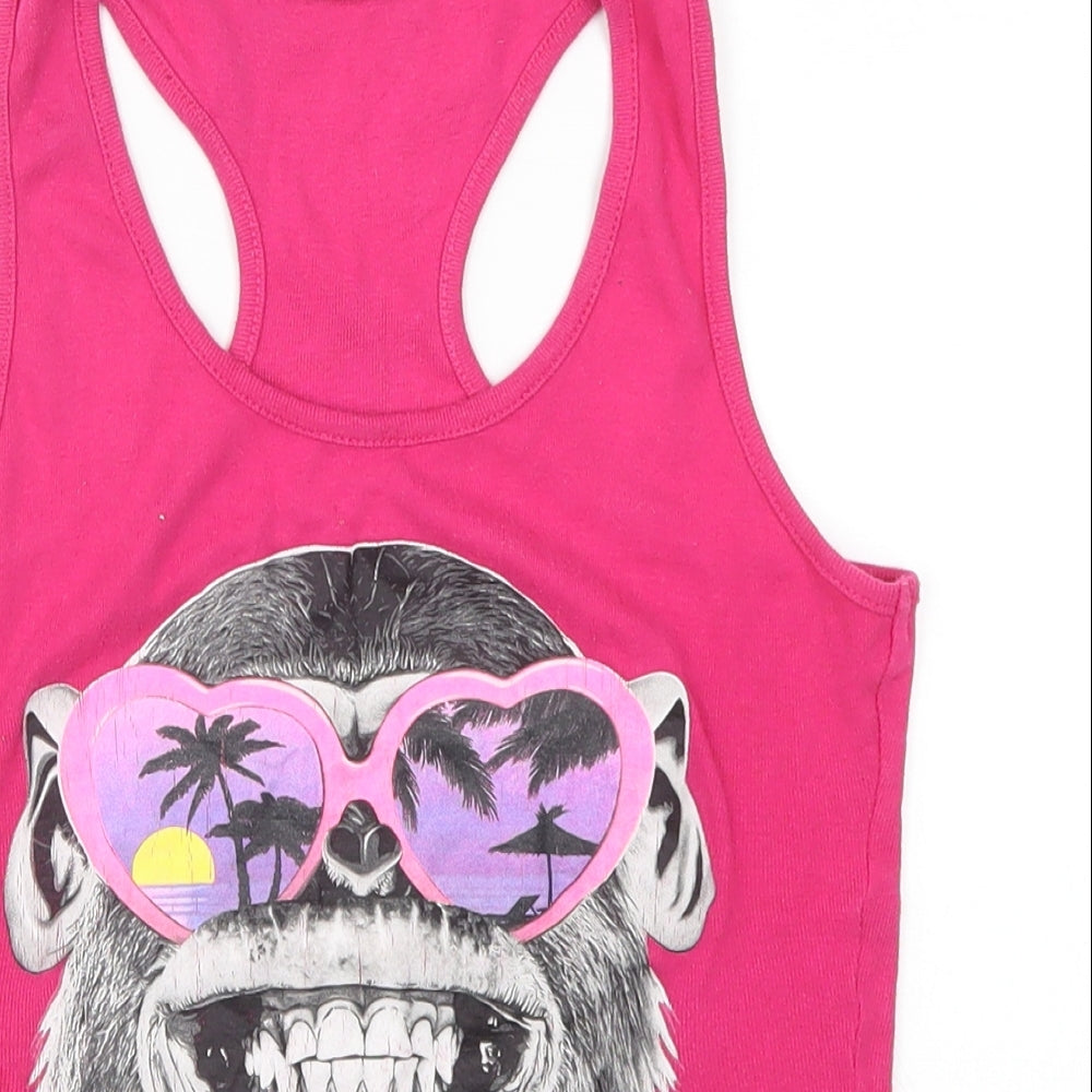 Texmania Womens Pink   Basic Tank Size S  - Monkey La Manga