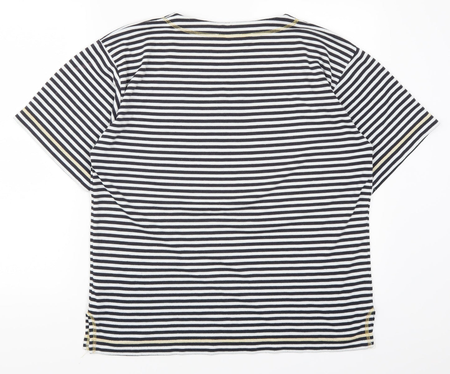 Donna Lewis Womens Blue Striped  Basic T-Shirt Size M  - Anchor Print