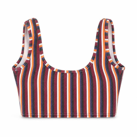 Boohoo Womens Multicoloured Striped  Cropped T-Shirt Size 6
